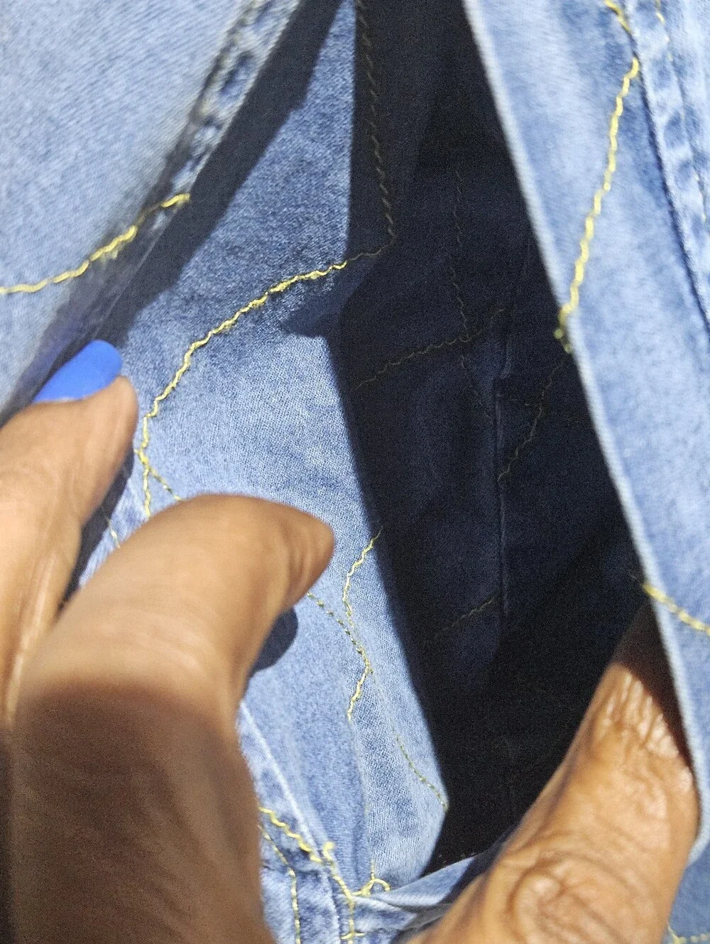 Umgee Denim Blue Short Sleeve Shift Dress With Pockets - Picture 5 of 8